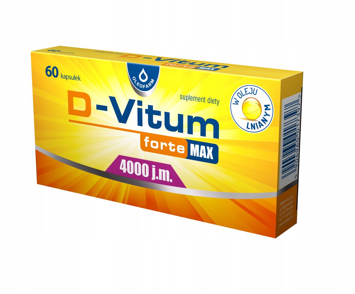 Oleofarm D-Vitum forte Max 4000 j.m. 60 kapsułek