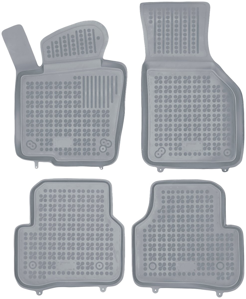 REZAW Dywaniki Samochodowe Gumowe, Dedykowane Do Volkswagen Jetta , Passat B6 , B7 , Cc , Alltrack , Tiguan Kpl/set Plast Szare 200102/s