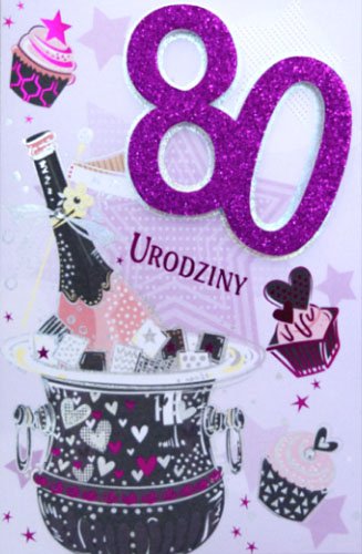 Kartka na 80 urodziny dla kobiety PUP28