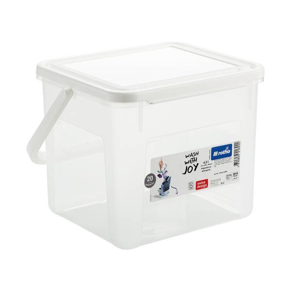 Pojemnik plastikowy z pokrywą na detergenty 4,5 l Rotho