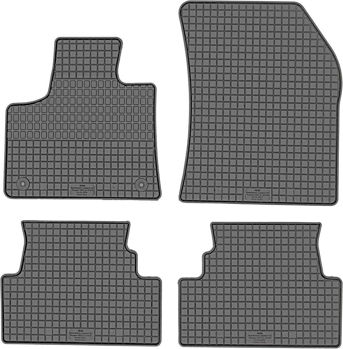 Dywaniki gumowe, Peugeot 3008 II CrossoVer od 2016r. PeteX P25911