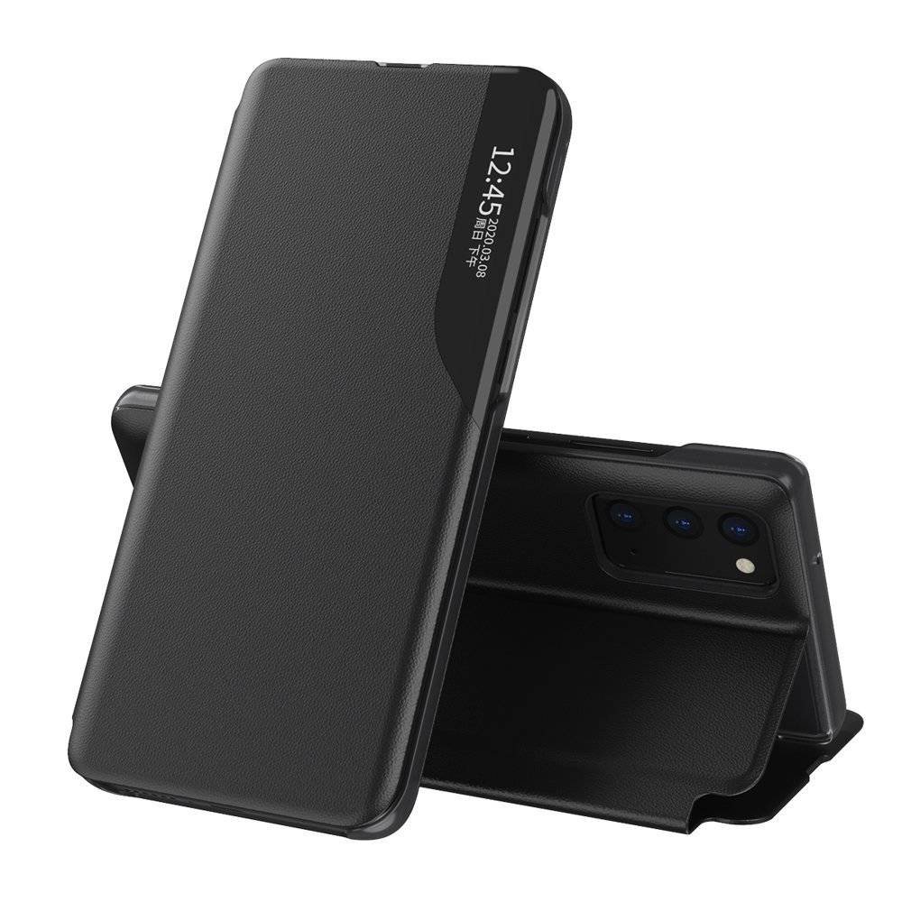 Eco Hurtel Leather View Case elegancki futerał etui z klapką i funkcją podstawki Samsung Galaxy A72 czarny