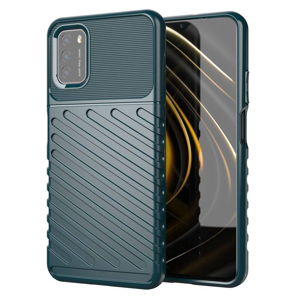 Hurtel Thunder Case elastyczne pancerne etui pokrowiec Xiaomi Poco M3 / Xiaomi Redmi 9T zielony