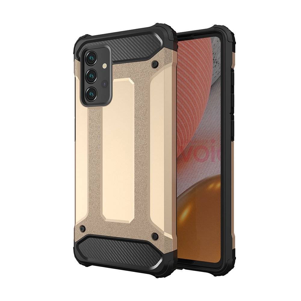 Samsung Hurtel Hybrid Armor pancerne hybrydowe etui pokrowiec Galaxy A72 4G złoty