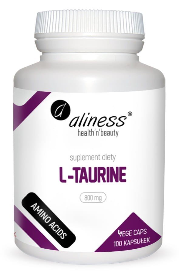 Aliness L-Taurine L-tauryna Aminokwasy 800 mg (100 kaps) Aliness ali-153