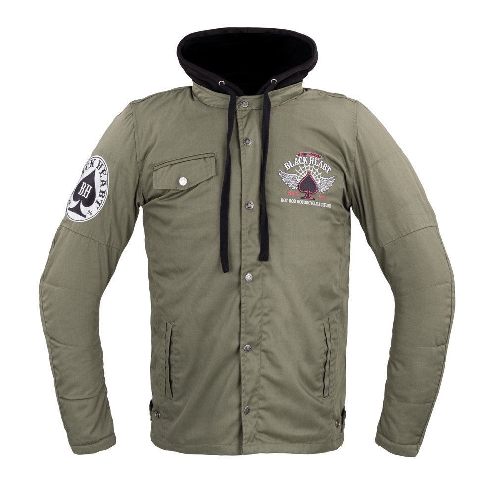 W-TEC Black Heart Męska kurtka motocyklowa z aramidem W-TEC Black Heart Hat Skull Jacket, Khaki, 4XL 22862-4XL