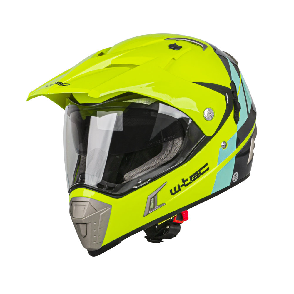 W-TEC Kask motocyklowy z blendą Dualsport, Fluo żółto-niebieski, XXL (63-64) 21624-XXL-2