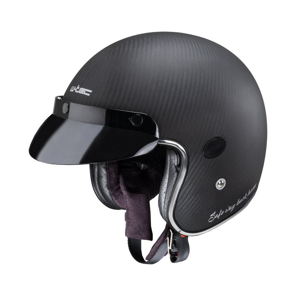 W-TEC Kask motocyklowy Vacabro SWBH włókno węglowe, Matowy węgiel czysty, XS (53-54) 21610-XS