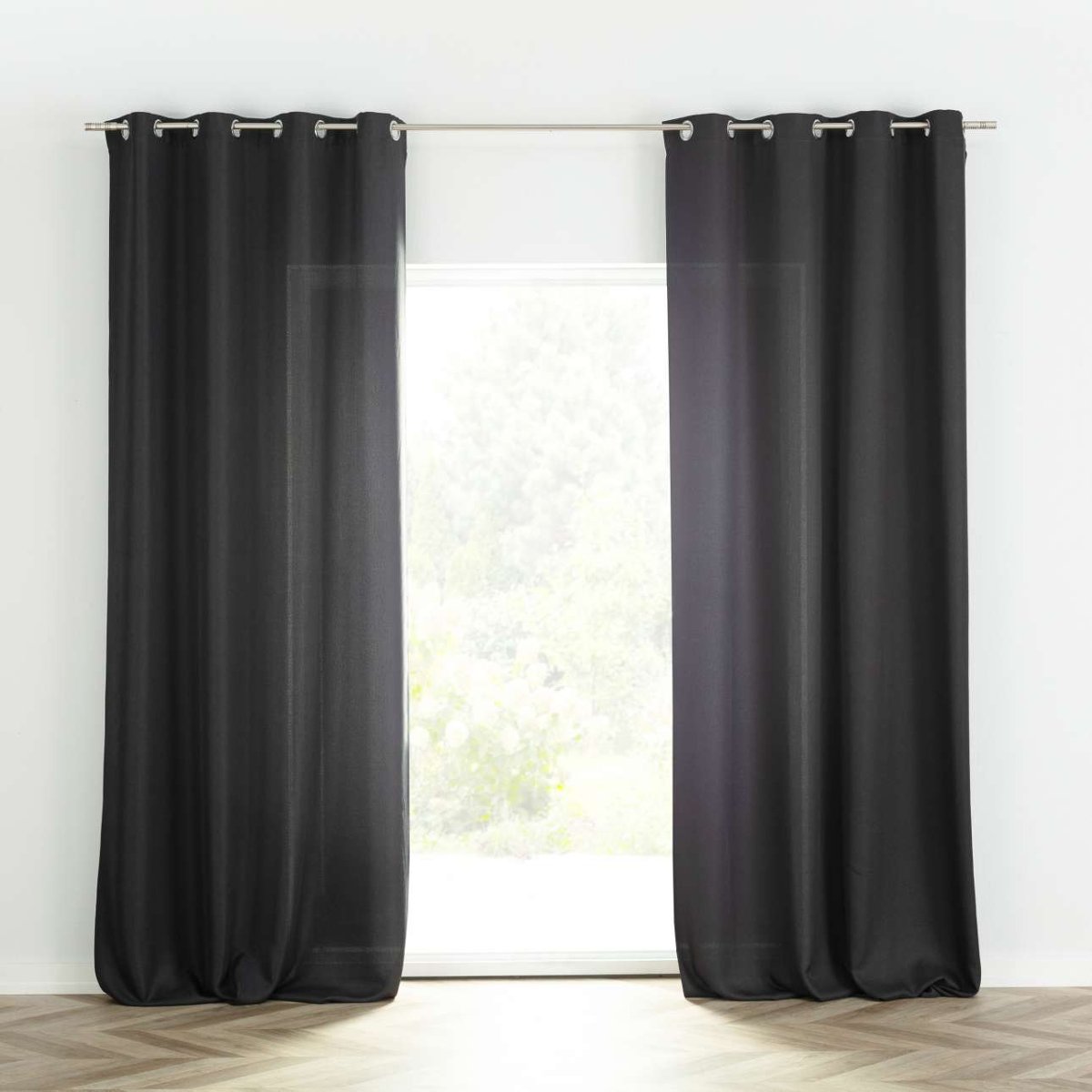 Dekoria pl pl Zasłona BASIC na kółkach 140x280cm antracytowy 1 szt. 140 cm x 280 cm 249-006