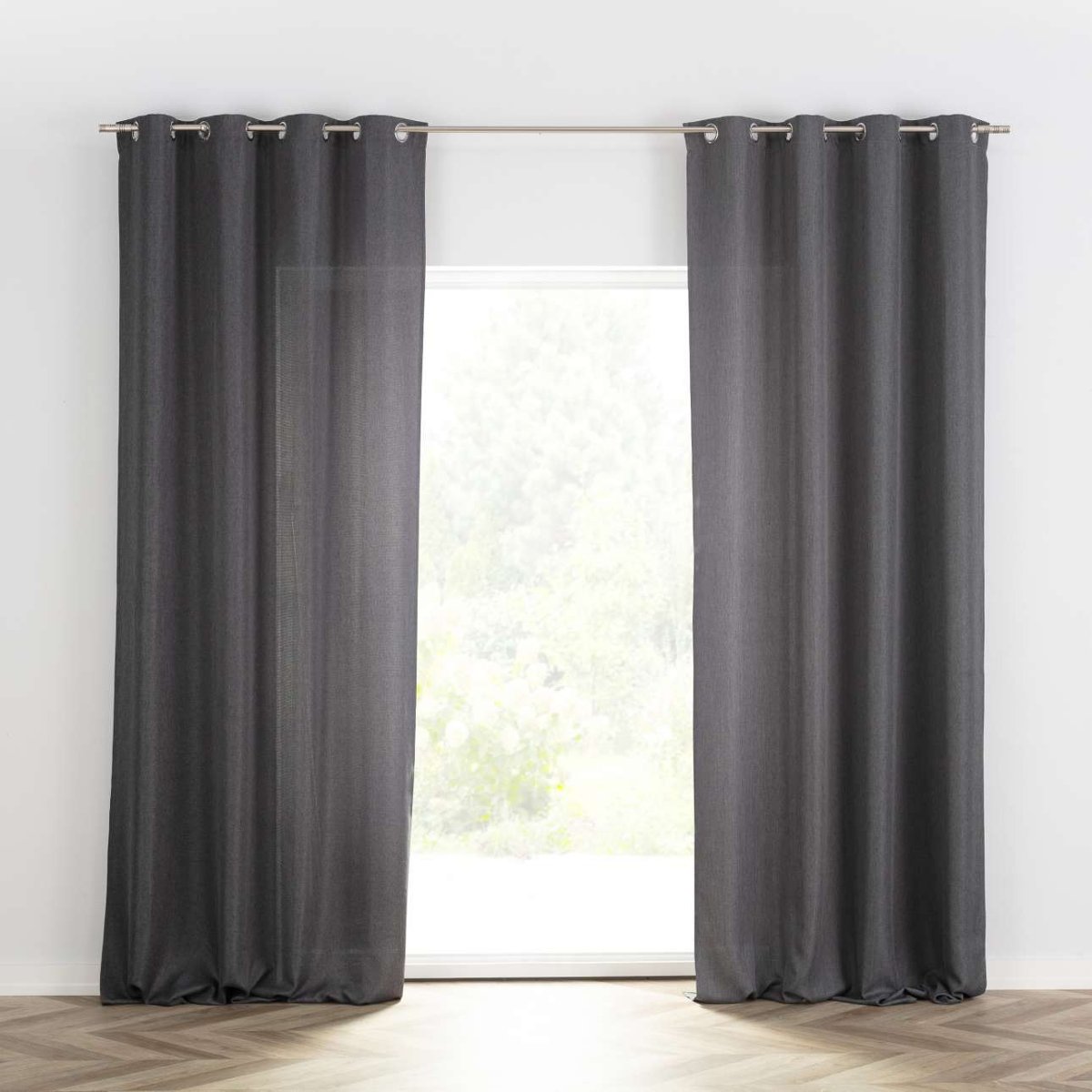 Dekoria pl pl Zasłona BASIC na kółkach 140x280cm stalowy 1 szt. 140 cm x 280 cm 249-009