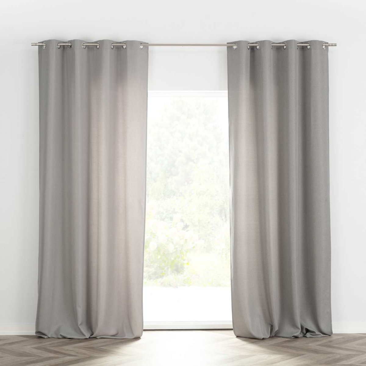 Dekoria pl pl Zasłona BASIC na kółkach 140x280cm popielaty 1 szt. 140 cm x 280 cm 249-013