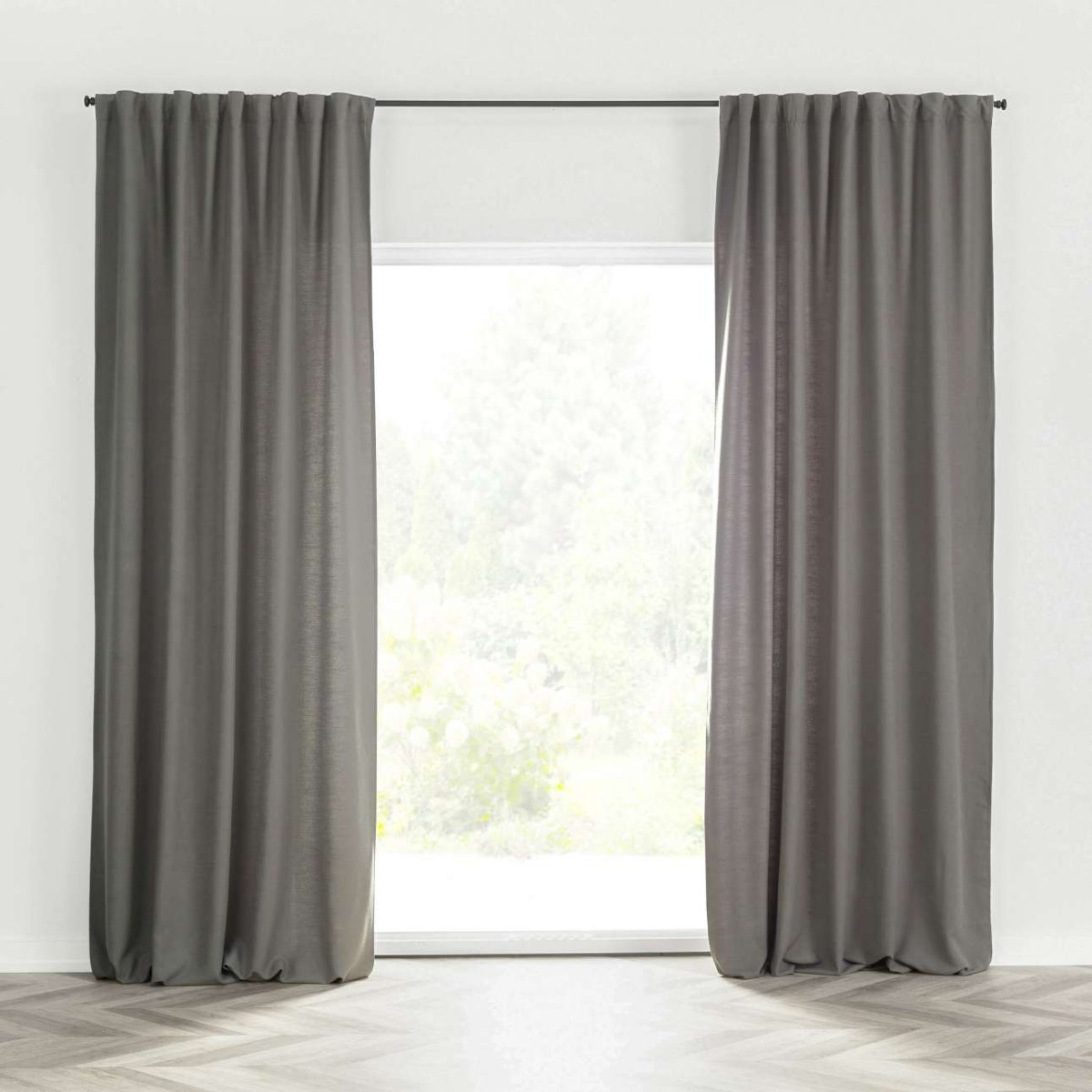Dekoria pl pl Zasłona BASIC na taśmie marszczącej 140x280cm ciemnoszary 1 szt. 140 cm x 280 cm 249-693