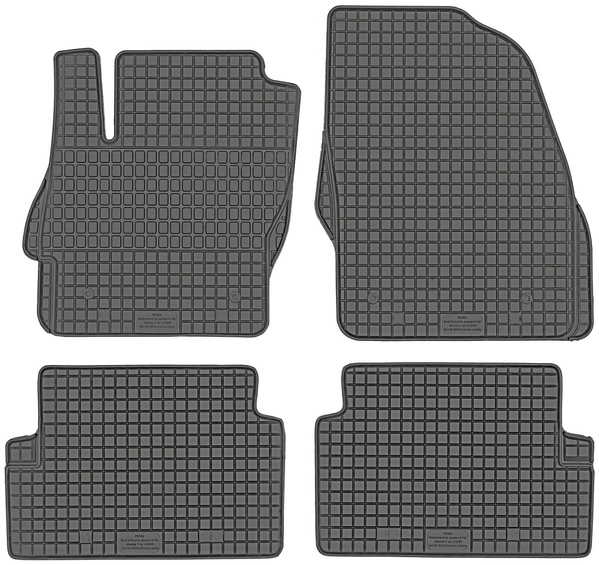 Dywaniki gumowe, Mazda 3 II Seadn / hatchback od 2009-2013r. PeteX P92114