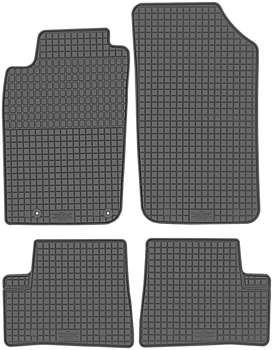 Dywaniki gumowe, Peugeot 206 / 206+ hatchback / Sedan / Kombi od 1998r. PeteX P25010