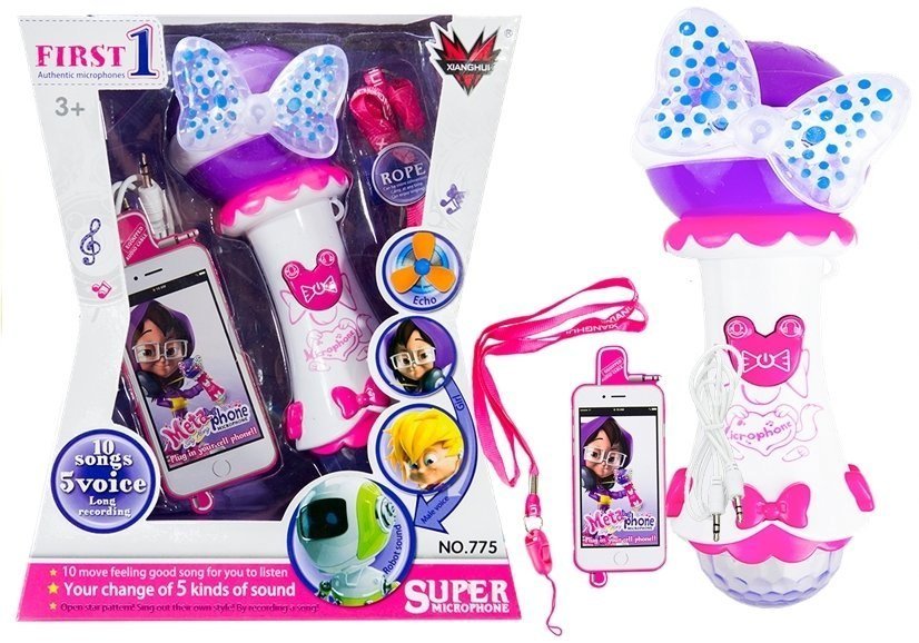 Import LEANToys Bajkowy Mikrofon Karaoke Dla Małej Piosenkarki MP3 1658