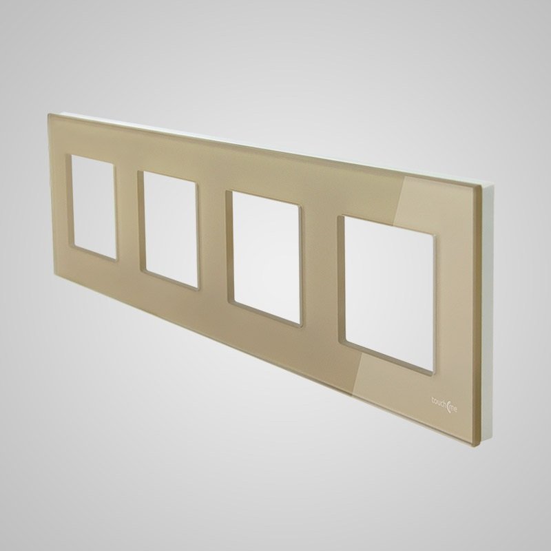 Touchme TM718G Ramka 4-krotna 86x299mm szklana złota TM718G