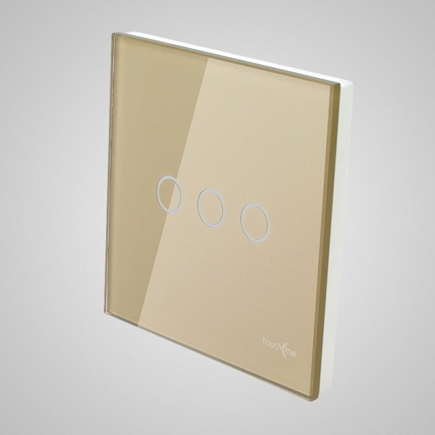 Touchme TM703G Duży panel 86x86mm szklany łącznik potrójny złoty TM703G