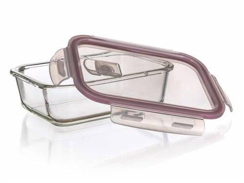 Pojemnik szklany na żywność Lora 1450ml - bordowa przykrywka