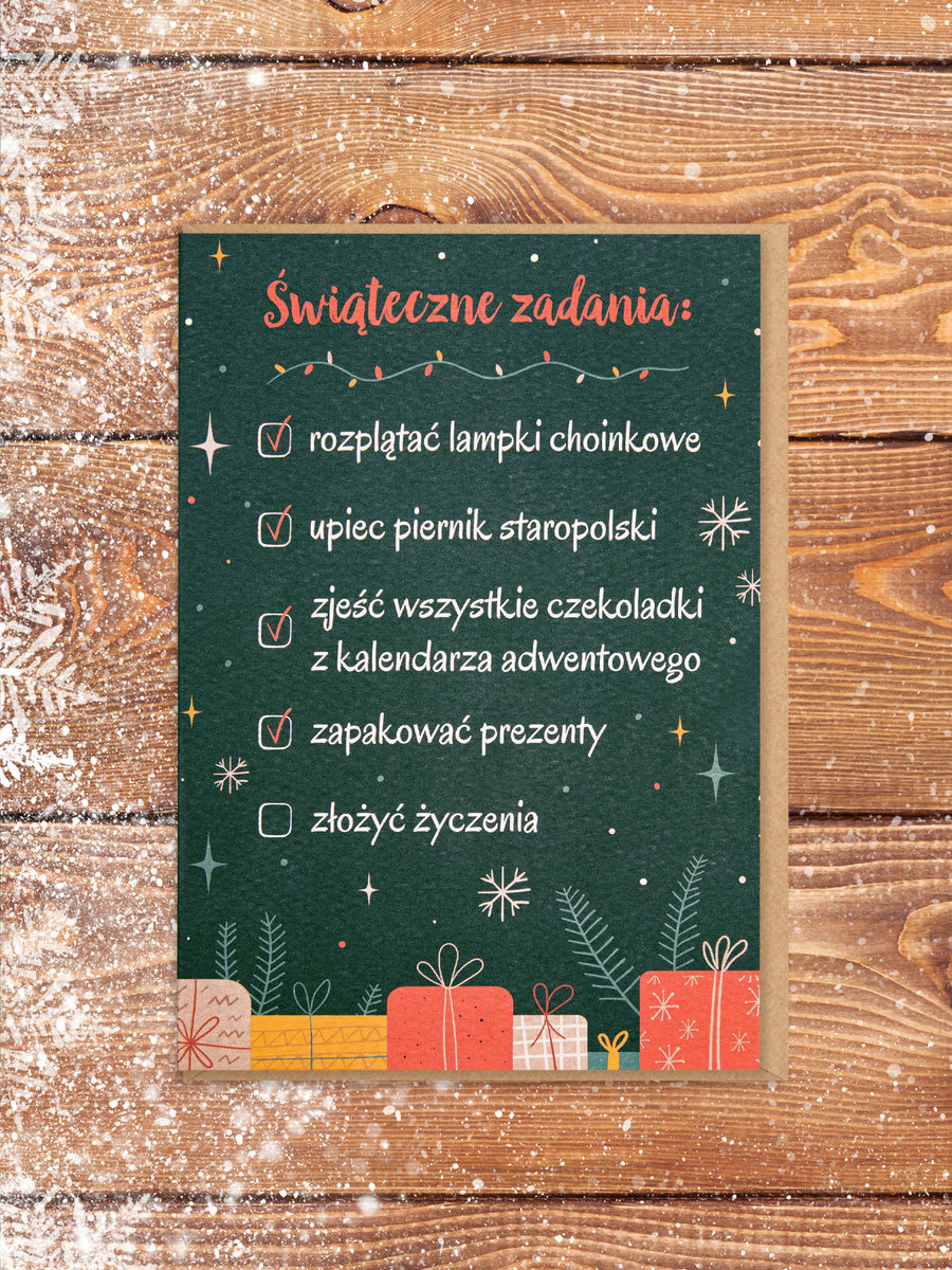 Absztyfikant Kartka Świąteczne zadania