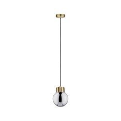 Paulmann Lampa wisząca loftowa LINJA E27 szkło dymione/mosiądz 79743 79743