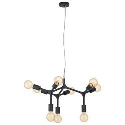 Eglo Bocadella 98346 lampa wisząca zwis oprawa 9x60W E27 czarna