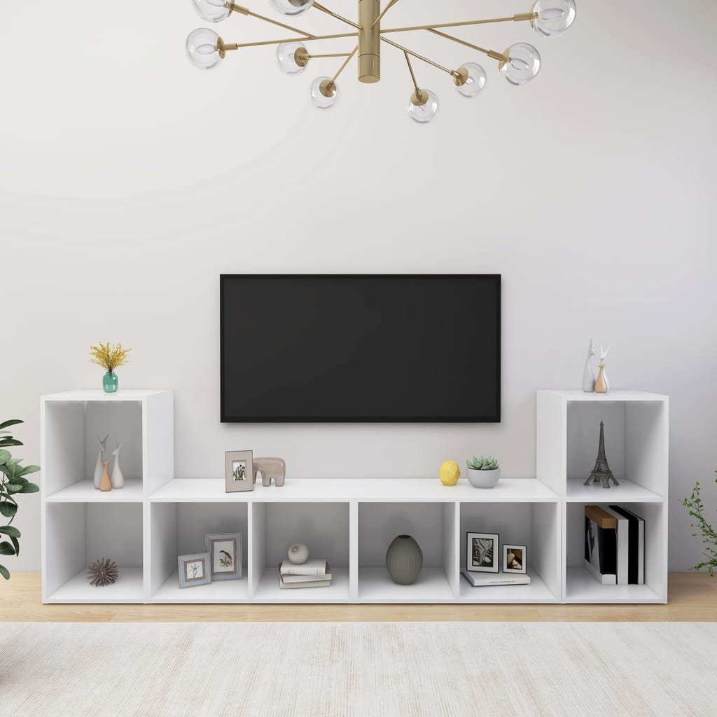 vidaXL Lumarko Szafki TV, 4 szt., białe, 72x35x36,5 cm, płyta wiórowa 3079970