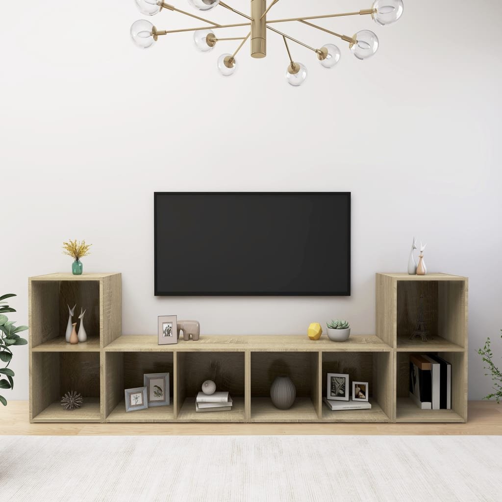 vidaXL Lumarko Szafki TV, 4 szt., dąb sonoma, 72x35x36,5 cm, płyta wiórowa 3079973