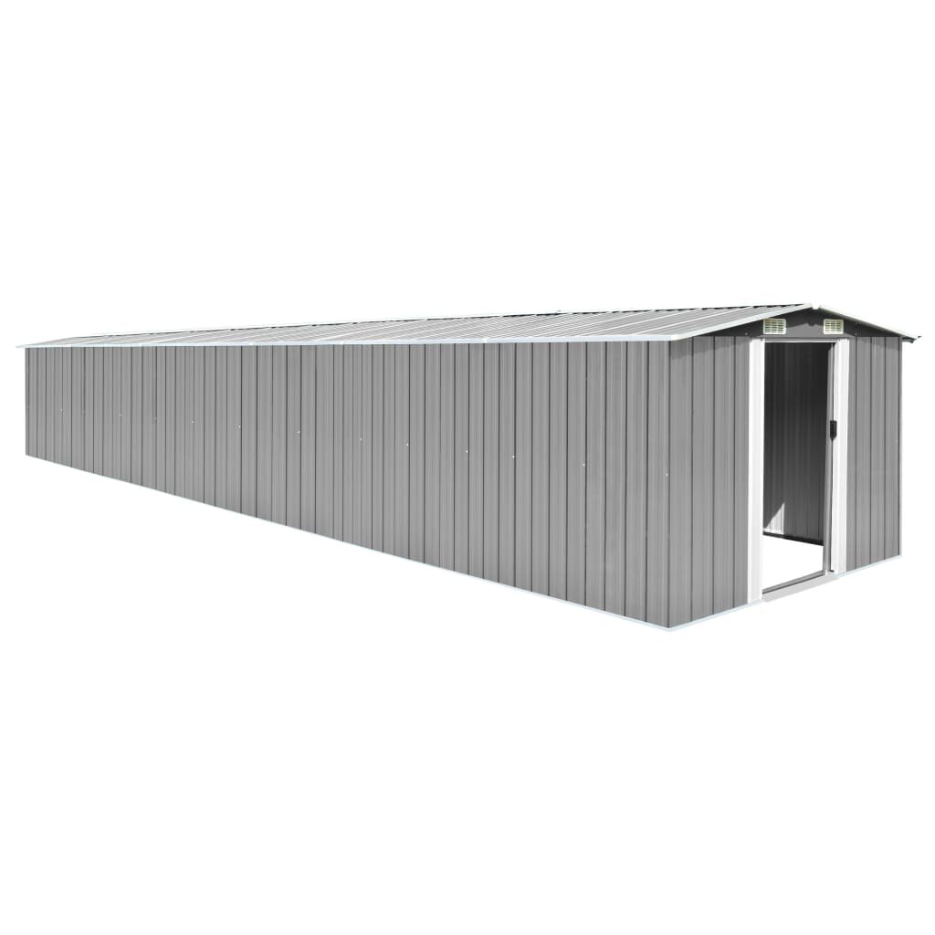 vidaXL Szopa ogrodowa, szara, 257x779x181 cm, stal galwanizowana! 47033