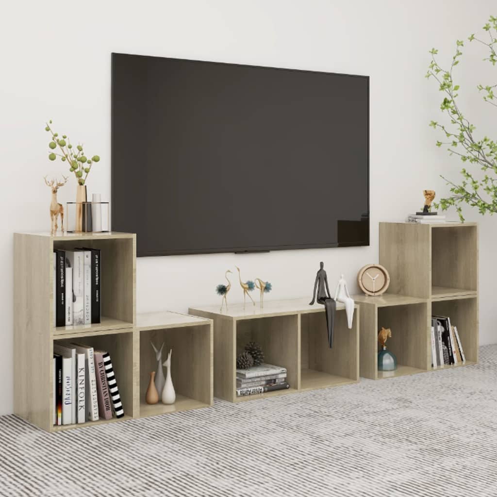 vidaXL Lumarko 6-cz. zestaw szafek TV, dąb sonoma, płyta wiórowa 3080054