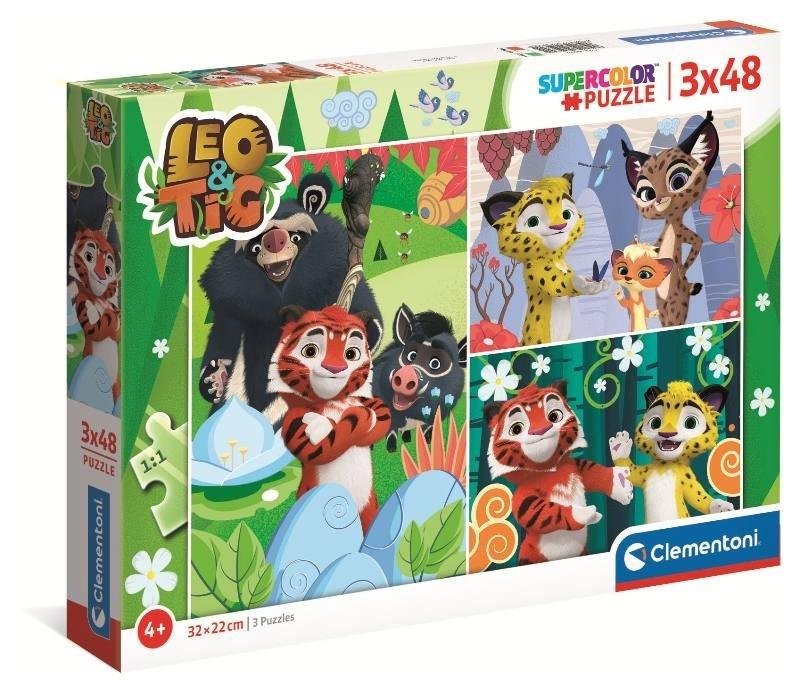 Clementoni Puzzle 3x48 Super Kolor Leo i Tig