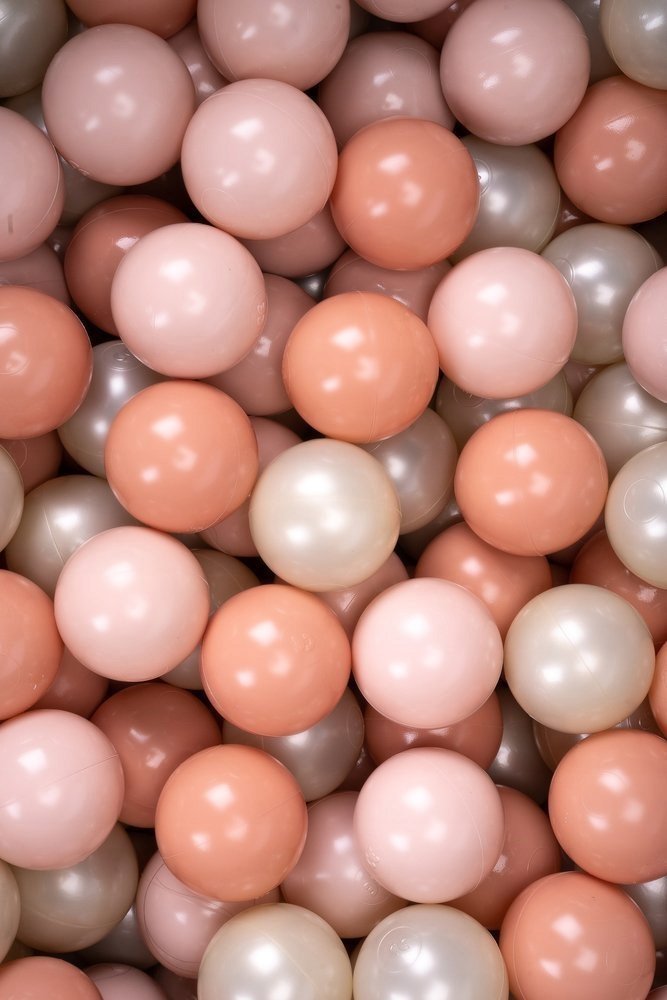 Zestaw 200 piłeczek do suchego basenu Jasny złoty- jasny brzoskwiniowy- ciemny brzoskwiniowy