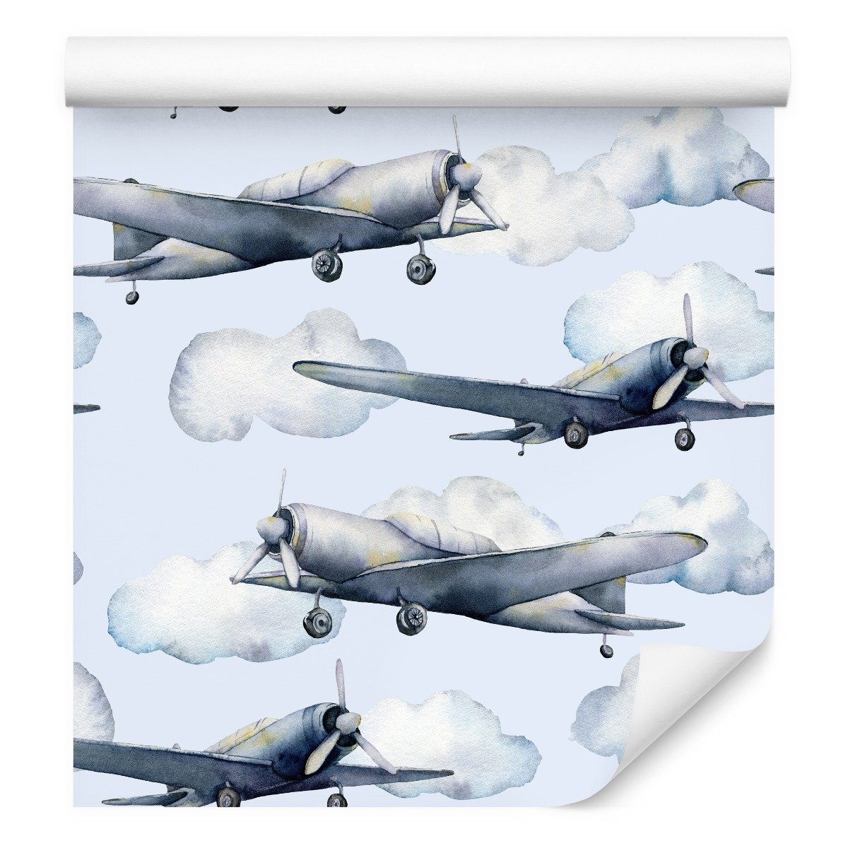 Tapeta Młodzieżowa Malowane SAMOLOTY Vintage Dekor