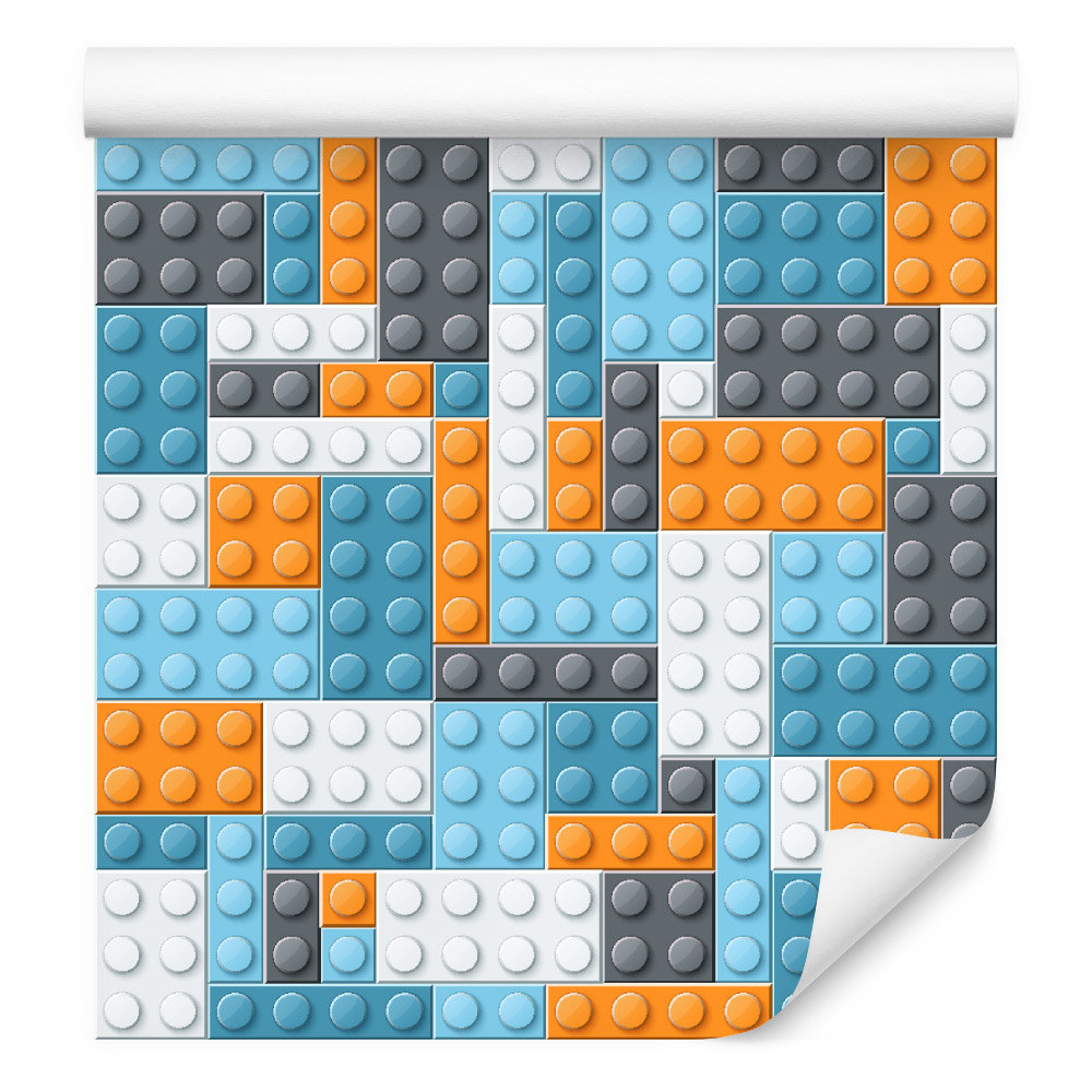 Tapeta ścienna do pokoju chłopca, kolorowe klocki