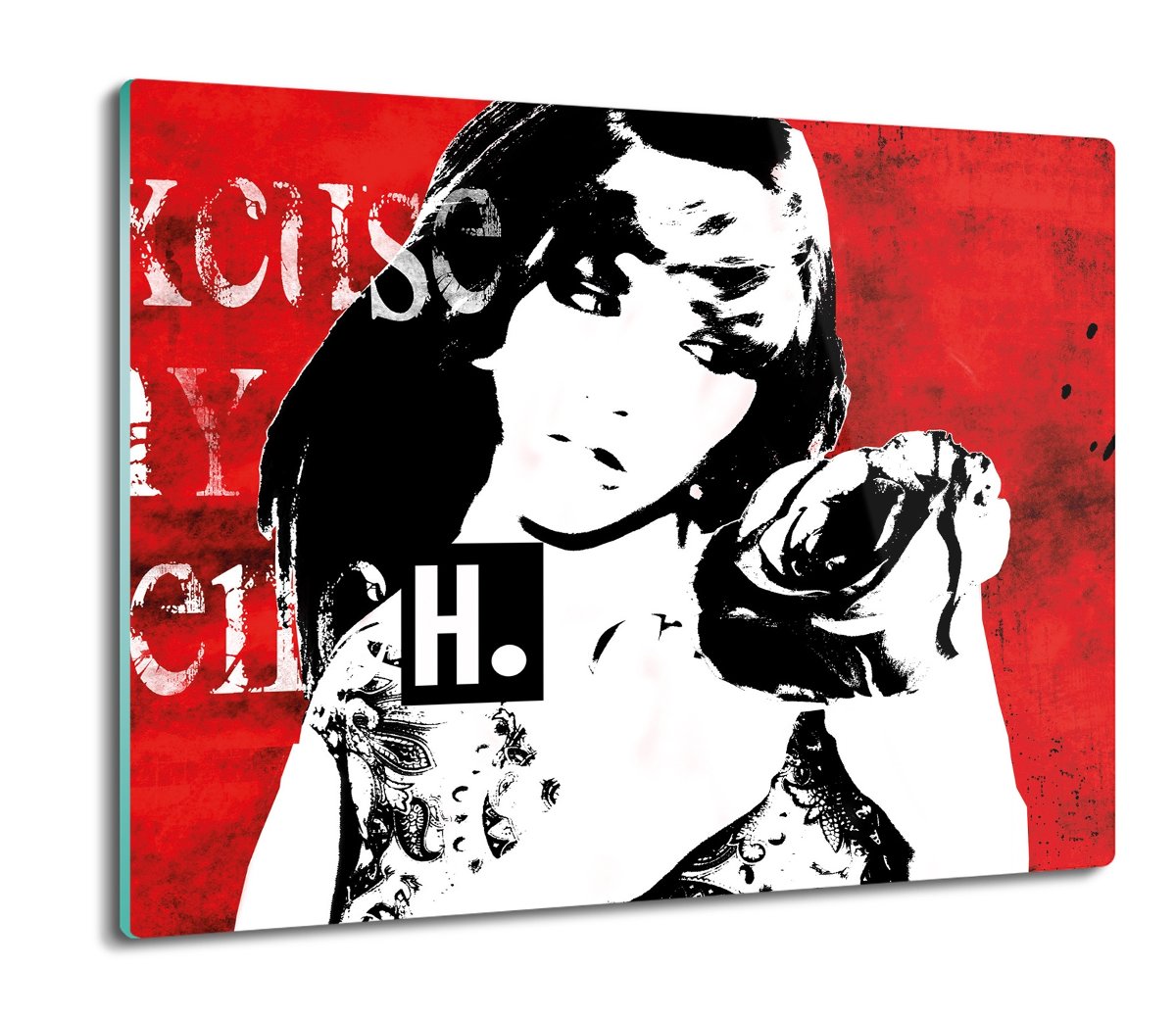 szklana splashback ze szkła Kobieta kwiat 60x52, ArtprintCave