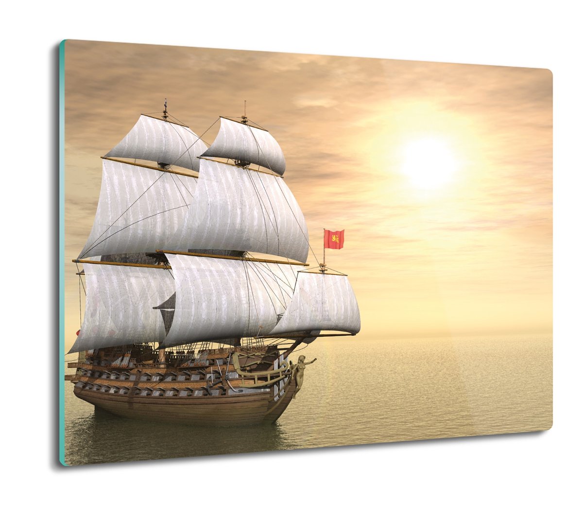 szklana splashback z foto Statek żagle morze 60x52, ArtprintCave