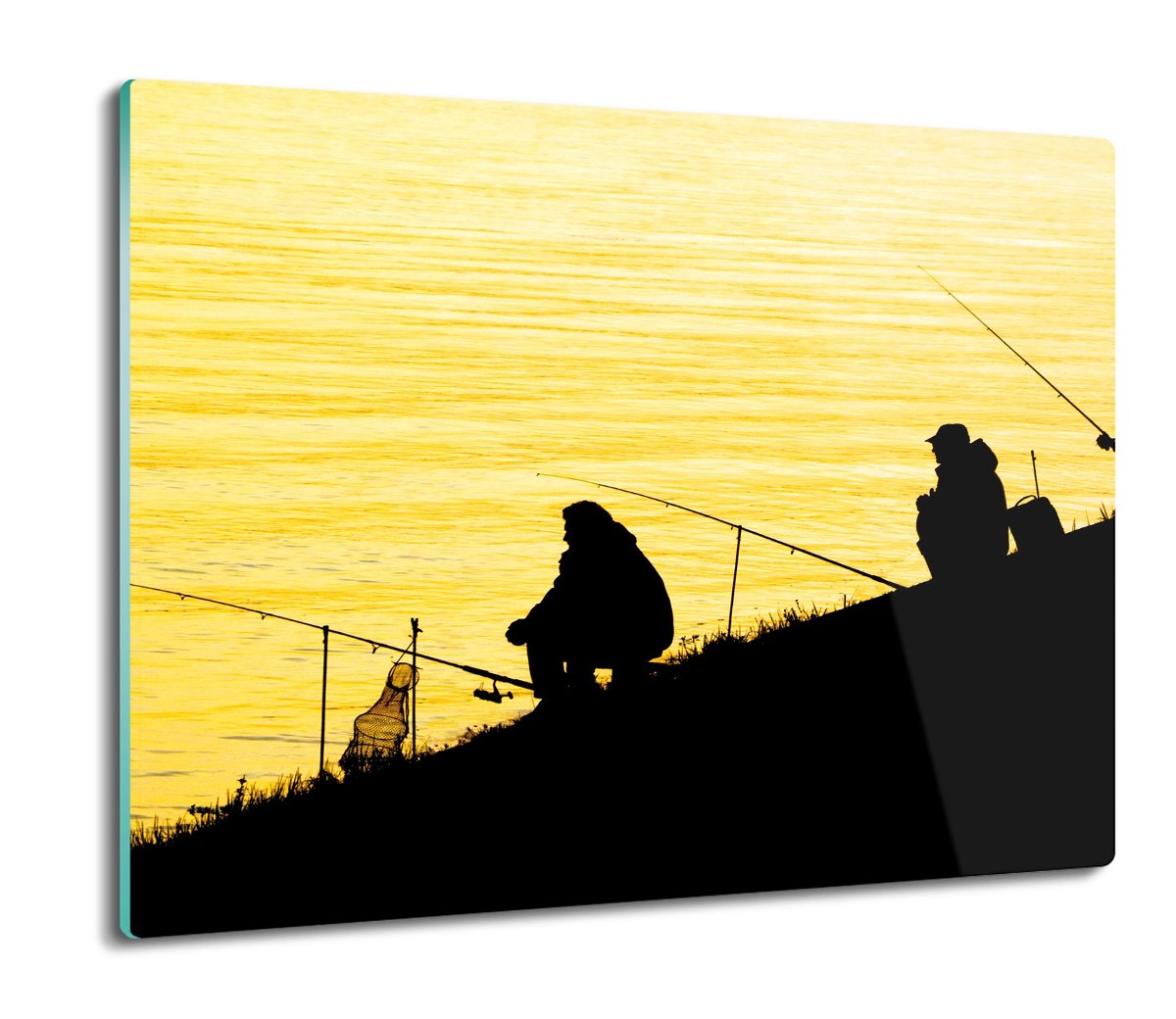 szklana osłona kuchenna Rzeka wędki rybacy 60x52, ArtprintCave