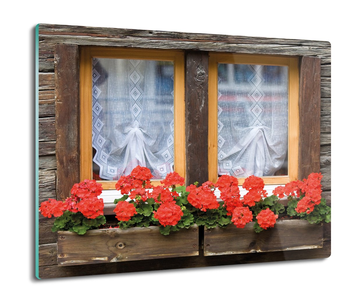 osłona do płyty indukcyjnej Okno pelargonie 60x52, ArtprintCave