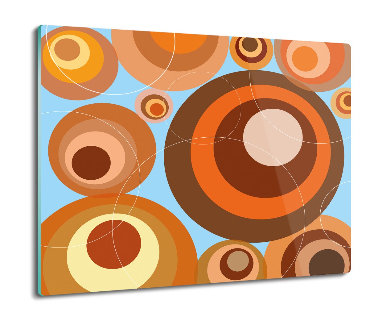 ze szkła osłonka z nadrukiem Retro okręgi 60x52, ArtprintCave