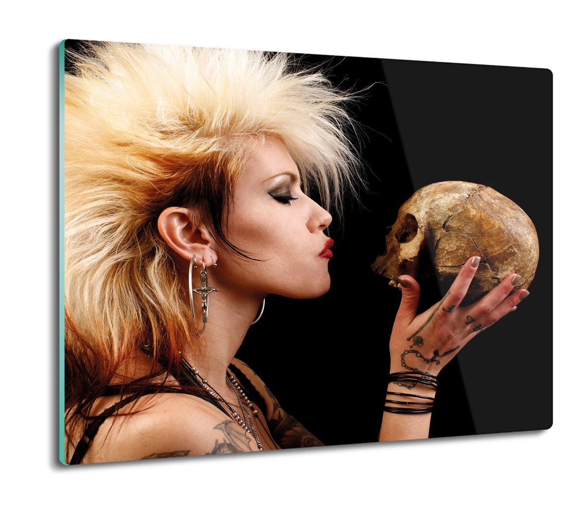 druk deska splashback Kobieta punk czaszka 60x52, ArtprintCave