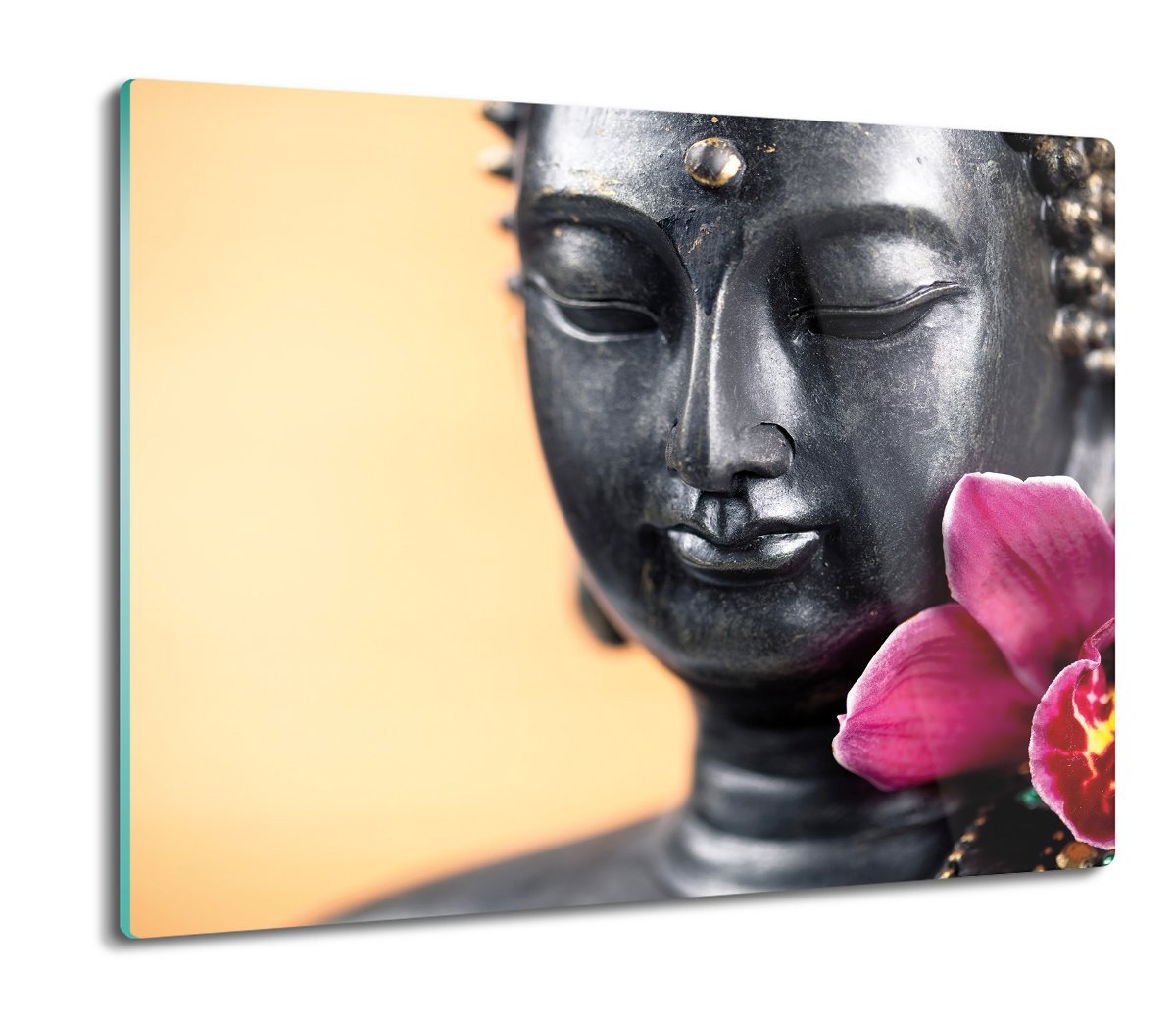 ze szkła splashback szklana Budda orchidea 60x52, ArtprintCave