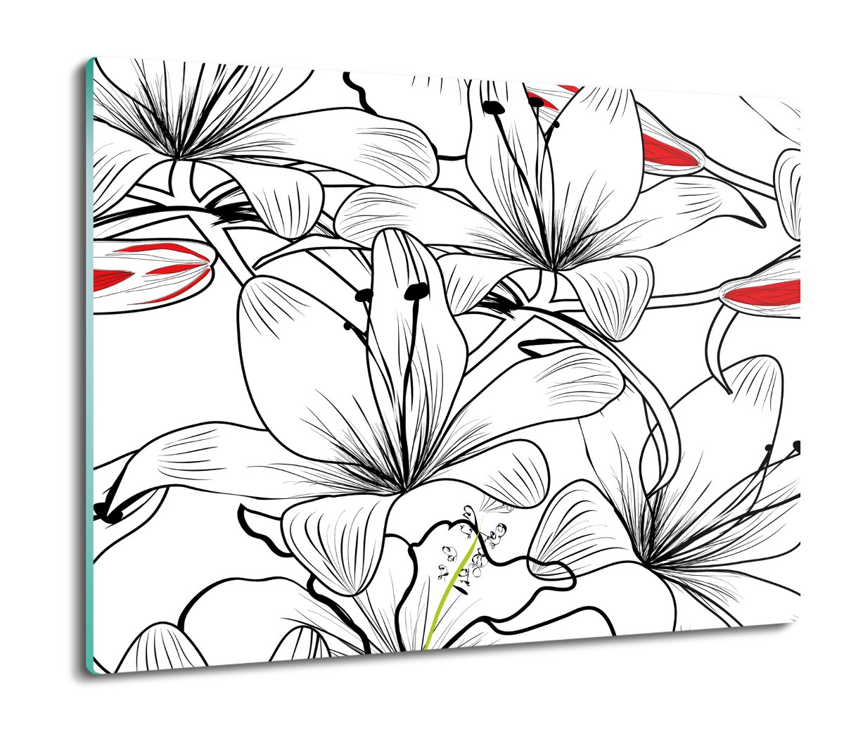 ochrona na indukcję Lilie kwiaty kontury 60x52, ArtprintCave