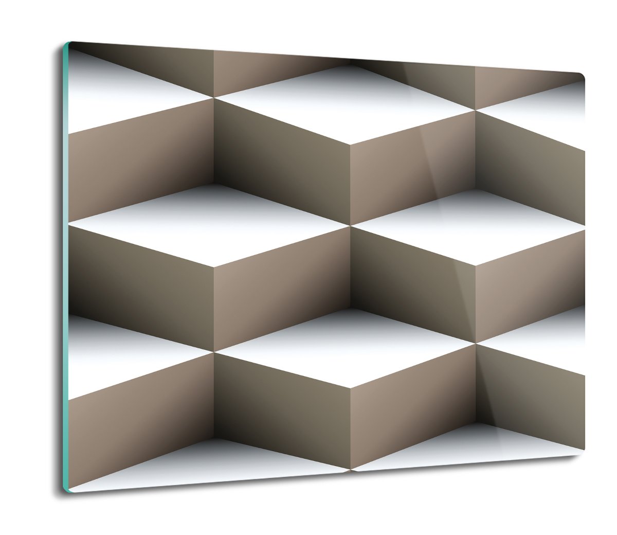 szklana osłona kuchenna Geometria kostki 3D 60x52, ArtprintCave