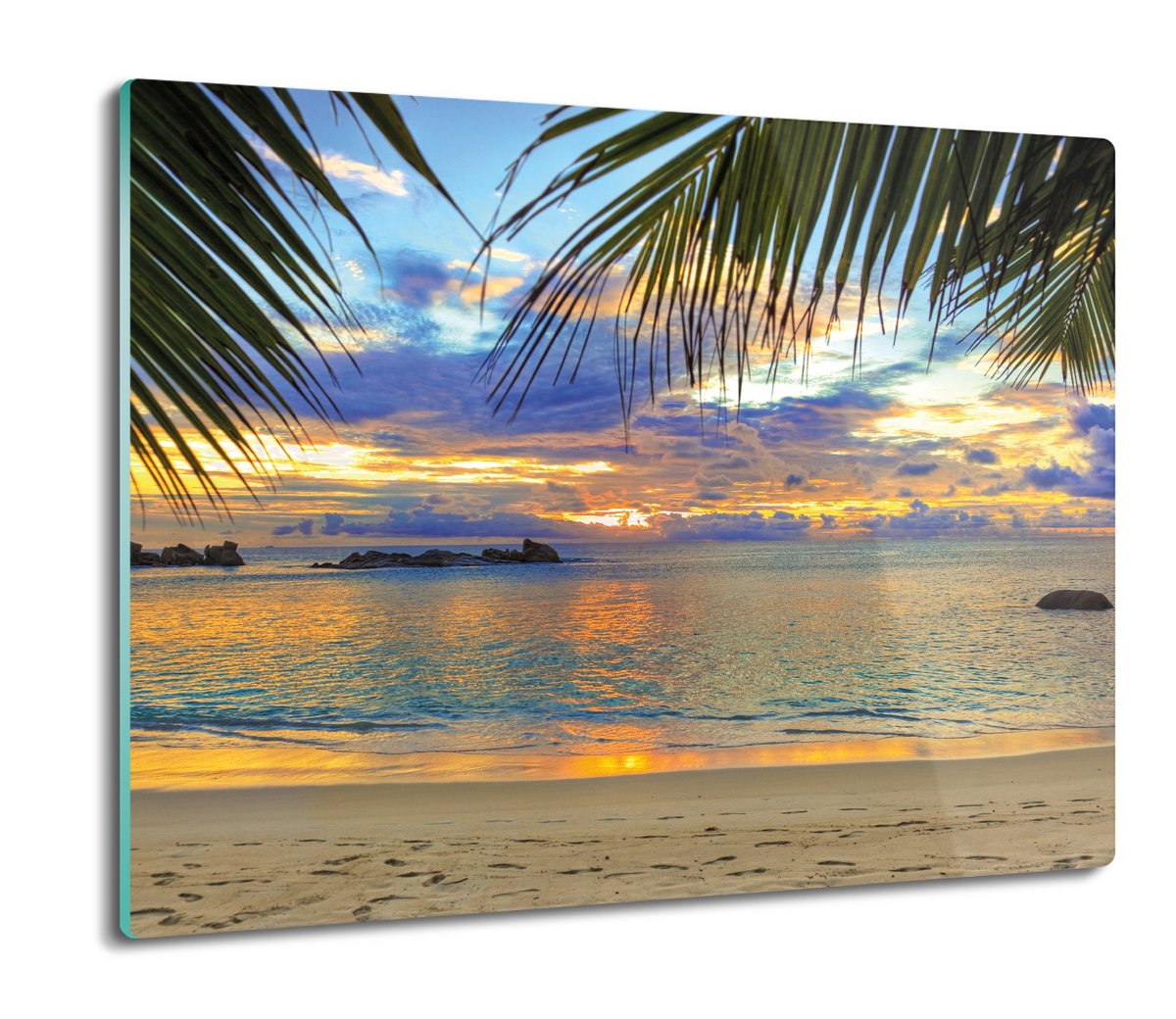 deska splashback szklana Plaża palmy morze 60x52, ArtprintCave