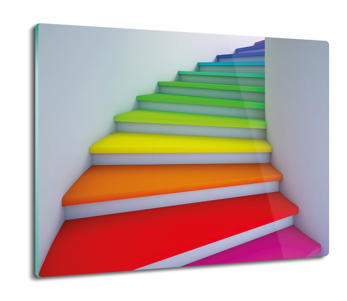 szklana splashback druk Schody tęcza spirala 60x52, ArtprintCave