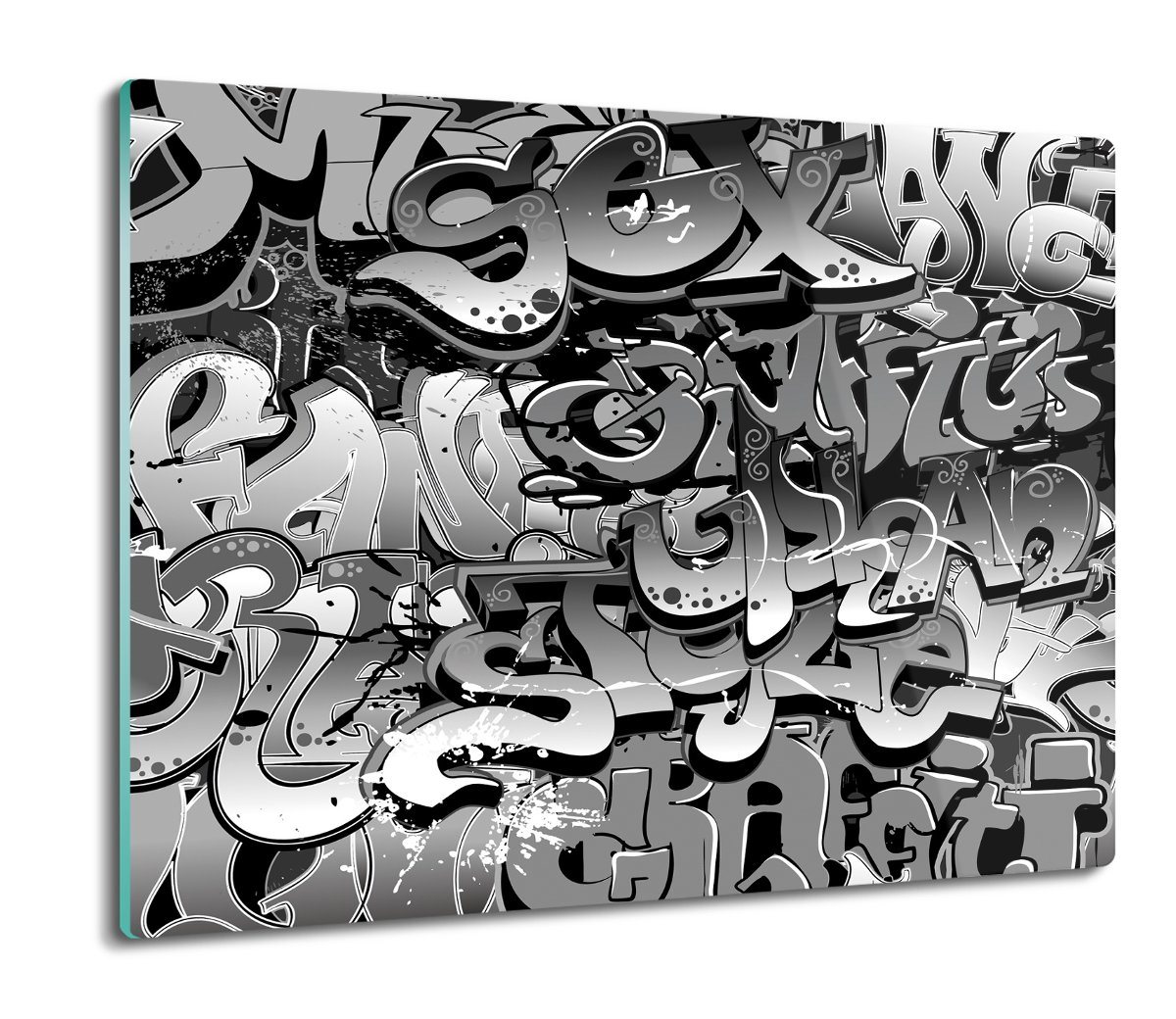 szklana osłonka z foto Graffiti tekst mur 60x52, ArtprintCave