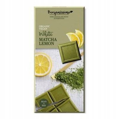 Czekolada wegańska biała z matcha i cytryną BEZGL. BIO 70 g