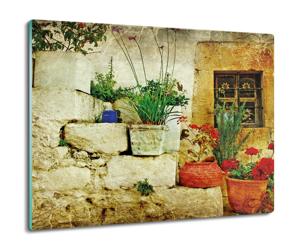 osłona splashback z foto Grecja wieś rośliny 60x52, ArtprintCave