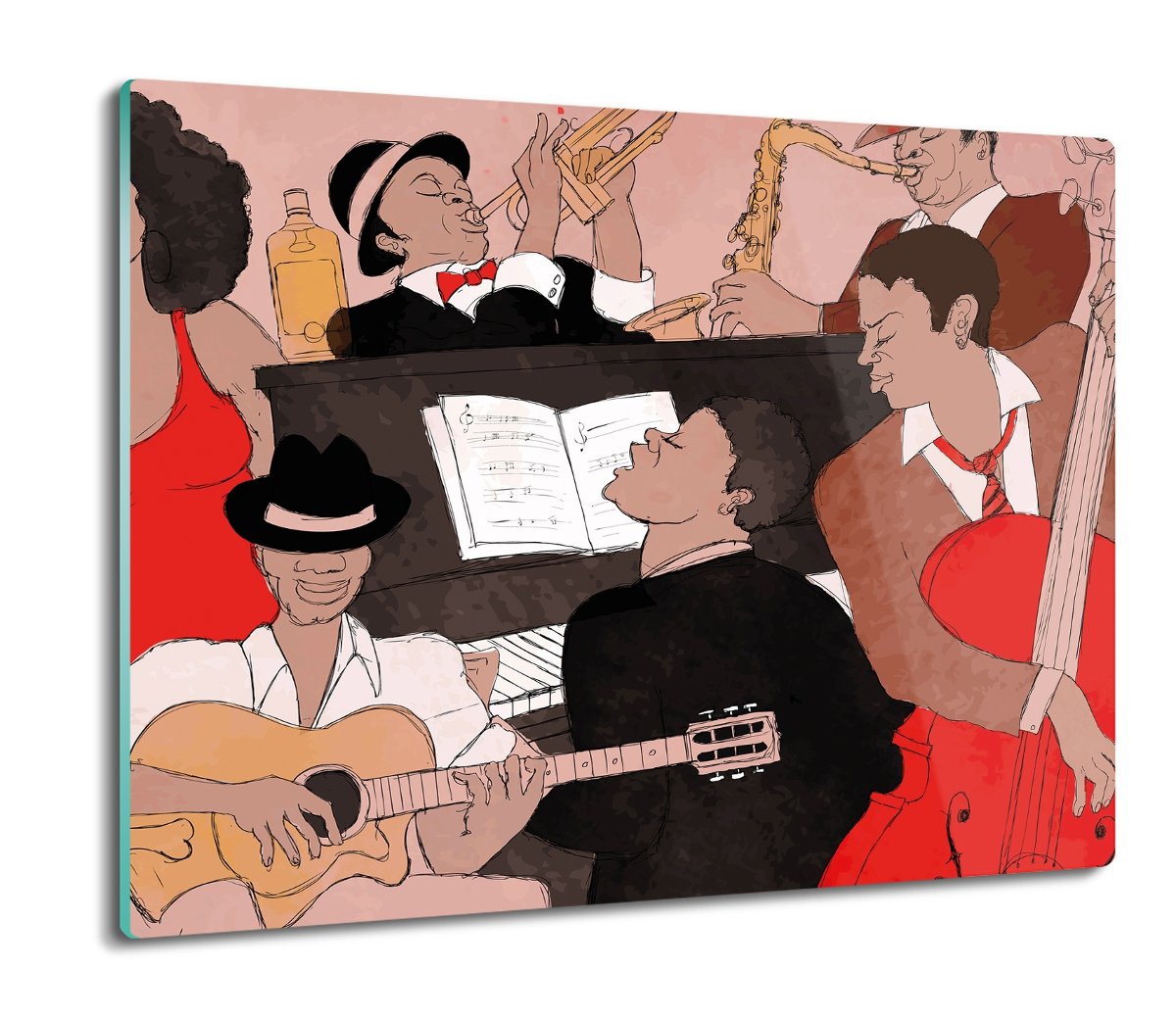 osłona płyty kuchennej Jazz zespół muzyka 60x52, ArtprintCave