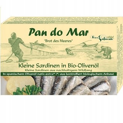 PAN DO MAR (rybołówstwo zrównoważone) Sardynki w BIO oliwie z oliwek - Pan Do Mar - 120g BP-8412439285002