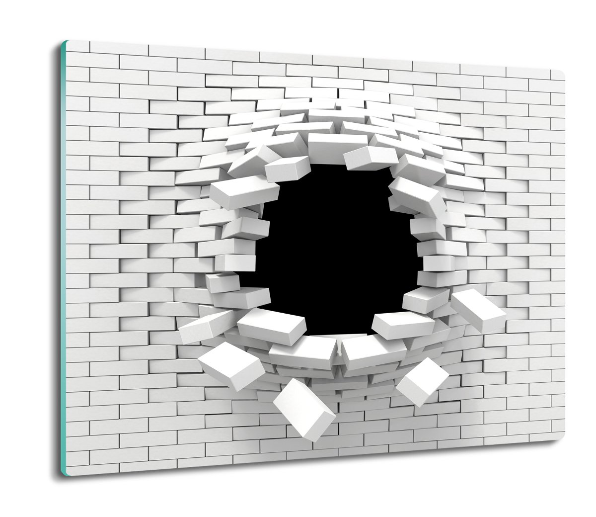 z foto osłonka kuchenna Mur cegła dziura 3D 60x52, ArtprintCave